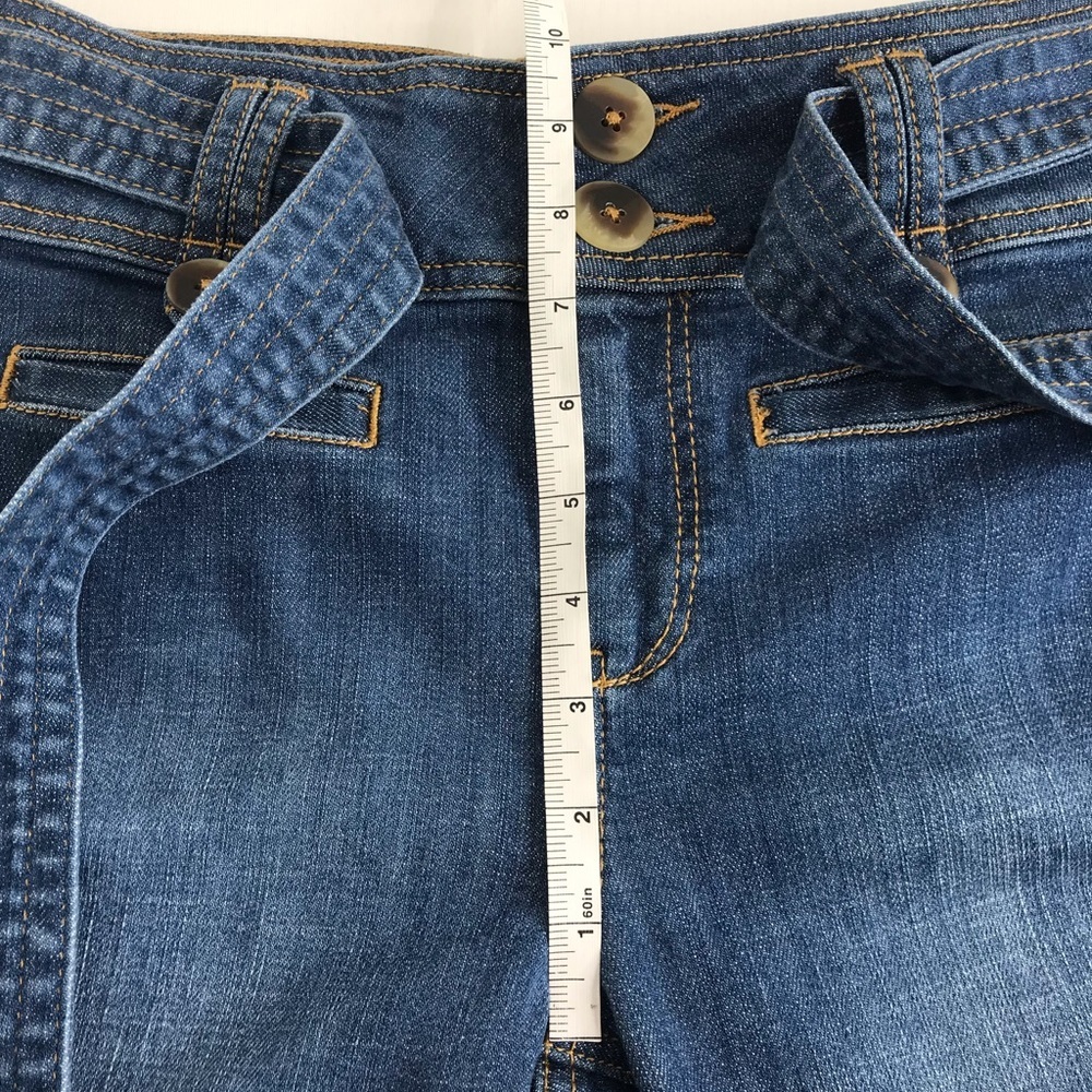 Anthropologie Pilcro and the Letterpress Cropped Culotte Tie Belt Jeans Size 25P - Picture 9 of 12